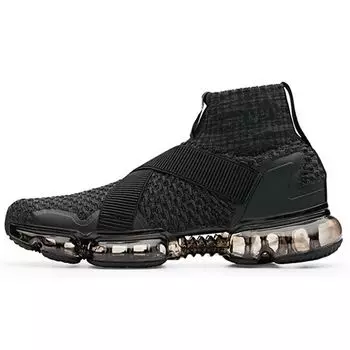 Anta Seeed Fashion Fabric Synthetic Leather Shock Absorbing High Top Running Shoes Men Sneakers Black 91838805-2 40