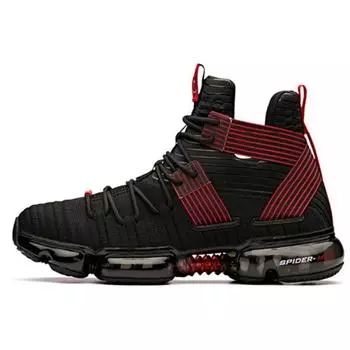 Anta Seeed Non-Slip Wear-Resistant Lightweight High-Top Basketball Shoes Men Sneakers Black Red 91831139-8 44.5