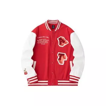 Anta Серия «Год Дракона» Good Things Happen Letter Print Полосатая однобортная бейсбольная куртка с длинным рукавом Куртки унисекс 952418714-1 M