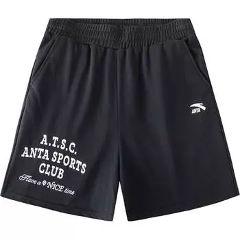 Anta Серия Holiday Leisure, свободные трикотажные повседневные шорты, женские шорты Basic-Black 162428307-1