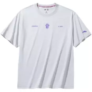 Anta Серия Kyrie Удобный Универсальный Трикотажный Топ с Коротким Рукавом с Принтом Унисекс топы Бежевый Розовый 172431109-2 S