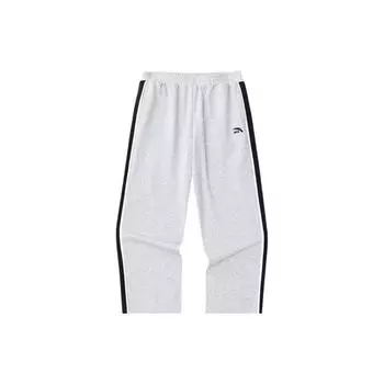 Anta Серия Lifestyle Color Block со средней посадкой, прямые повседневные брюки унисекс, серые, черные, цвета слоновой кости 952418302-2 2XL