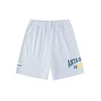 Anta Серия Lifestyle с принтом в виде букв, трикотажные шорты с пятью точками, мужские шорты серого цвета с цветочным узором 152338311-1 XL
