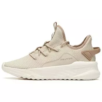 Anta Серия Lifestyle сетчатая ткань синтетическая кожа прочная дышащая повседневная обувь с низким верхом мужские кроссовки лен-серый 112018842-3 40.5