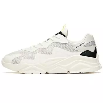 Anta Серия Lifestyle Ткань Синтетическая Кожа Износостойкие Легкие Низкие Повседневные Туфли Мужские Кроссовки Белые Серые 912048820-7 44.5