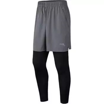 Anta Серия Running, однотонные повседневные эластичные спортивные длинные брюки, комплект из двух предметов, мужские низы, вулканически-серый 952435301-3 XL