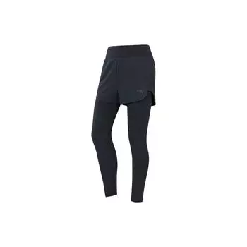 Anta Серия Running, однотонные, со средней талией, прямые, поддельные, из двух частей, спортивные, длинные, женские брюки, черные 162325507-2 XXL