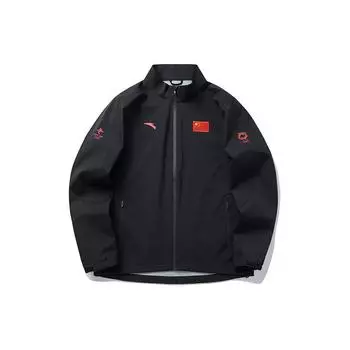 Anta Серия Sharp FW22 Однотонная куртка с логотипом на молнии и длинным рукавом Мужская куртка Черный 152130609-2 XL