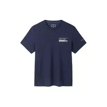 Anta Серия Training Letter Круглый вырез свитер спортивный короткий рукав футболка мужские топы темно-синий 152427169-2 M