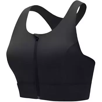 Anta Серия Training, однотонный облегающий спортивный бюстгальтер с застежкой-молнией спереди, женское нижнее белье, темно-серый 962447101-3 XS