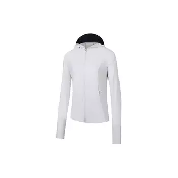 Anta Серия Тренировки Однотонная Толстовка на Молнии с Капюшоном Длинный Рукав Дышащая Охлаждающая Съемная Защита от УФ Лучей Солнцезащитная Куртка Женские куртки 962427702-1 S