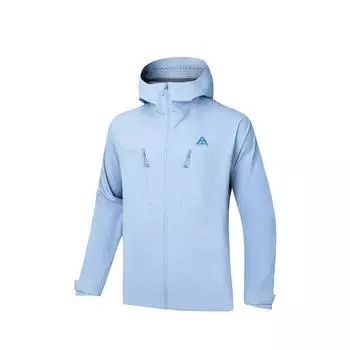 Anta Shell Jacket Earth Shell 2.0 Hard Shell Waterproof Outdoor Hooded Jacket Men jackets Gray Blue 952437607-8 L
