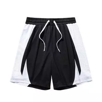 Anta Шорты Basketball Series Color Block со средней талией и завязками, удобные, дышащие, повседневные, мужские, базовые, черные, чисто-белые 952511309-5 S