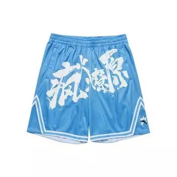 Anta Шорты для баскетбола Crazy Fire Print Loose, мужские шорты, прозрачные, весенне-голубые 152131214-7 M