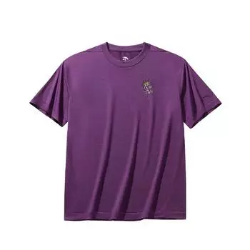 Anta Simple Breathable Letter Print Plant Pattern Round Neck Comfortable Sports Casual Short Sleeve T-Shirt Unisex Tops 172538103R-2 S