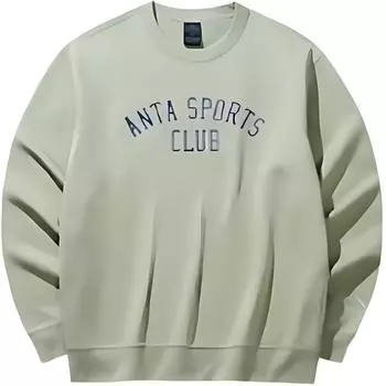 Anta Simple Casual Round Neck Pullover Sweatshirt Men tops Evergreen 152448706N-2 M