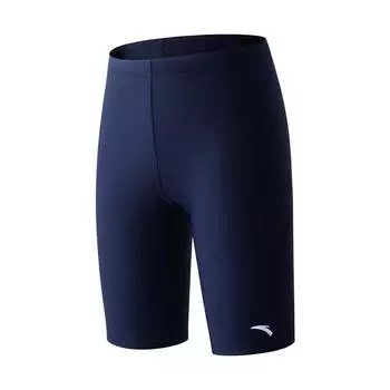 Anta Simple Comfortable Solid Color Slim Fit Five Point Swim Shorts Men swimwear Dark-Blue 1825332402-2 XL