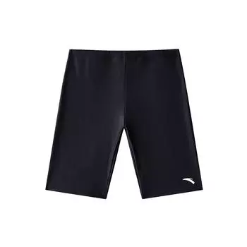 Anta Simple Comfortable Solid Color Sports Casual Slim Fit Five-Point Swim Shorts Men swimwear Black 1825332402-1 M