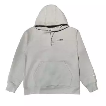 Anta Simple Letter And Number Print Hooded Long Sleeve Sweatshirt Men sweatshirt Evergreen 152448701S-2 M