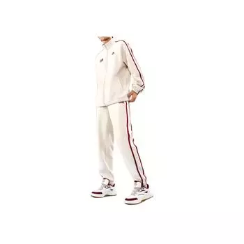 Anta Simple Round Neck Warm Top Breathable Comfortable Long Pants Casual Sports Suit Men suit Mud-Sand-Gray 952448201-4 L