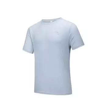 Anta Simple Versatile Comfortable Round Neck Letter Brand Logo Sports Short Sleeve T-Shirt Men Tops Morning-Mist-Blue 152535106-2 2XL