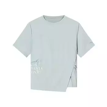Anta Simple Versatile Round Neck Pullover Letter Comfortable Casual Short Sleeve T-Shirt Women T-Shirts Refreshing-New-Blue 162538108-2 L