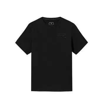 Anta Simple Versatile Solid Color Round Neck Comfortable Casual Breathable Short Sleeve T-Shirt Men Tops Basic-Black 152537110-3 M