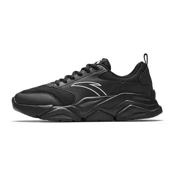 Anta Simple Versatile Wear-Resistant Breathable Low-Top Casual Shoes Women sneakers Basic-Black 922538828-1 36.5