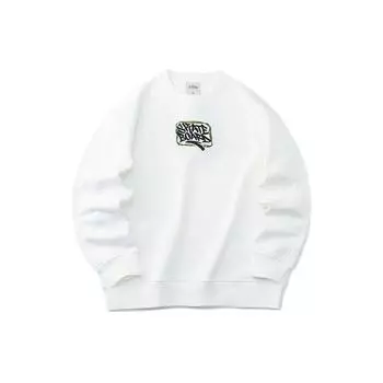 Anta Skateboard Series Knit Loose Casual Sport Sweatshirt Women Tops White 172218703-1
