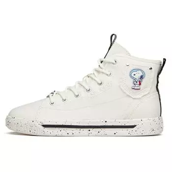 Anta Snoopy X Canvas High-Top Sneakers Women Sneakers White Black 922138604-3 36.5