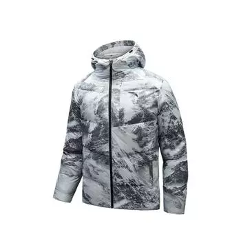 Anta Snow Shell Four Defense Technology Белый утиный пуховый быстросохнущий водонепроницаемый ветрозащитный устойчивый к масляным пятнам теплый пуховик с капюшоном 952447901-4 M