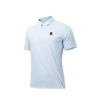 Anta Solid Color Casual Comfortable Versatile Short Sleeve Polo Shirt Men tops Wing-Blue 952427109-1 2XL