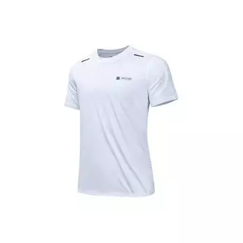Anta Однотонная повседневная спортивная футболка с круглым вырезом и коротким рукавом, мужские топы, чисто-белый цвет 952427103-5 S
