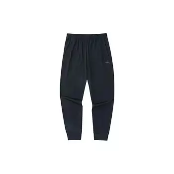Anta Solid Color Casual Tapered Sweatpants Men Bottoms Black 152237321-2