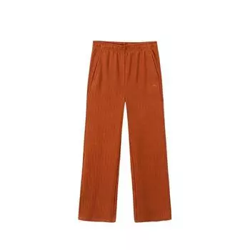Anta Solid Color Elastic Straight Loose Knit Sports Pants Women bottoms Sugar-Coffee 162517310-2 XL