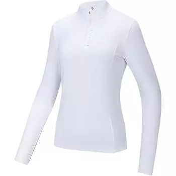 Anta Solid Color Half High Neck Comfortable Breathable Versatile Long Sleeve Knit Top Women tops Paper-White 162447403-3 M