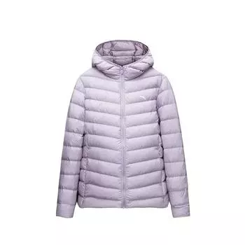 Anta Solid Color Hooded Long Sleeve Down Jacket Women outerwear Vine-Flower-Purple 162447902-3 S