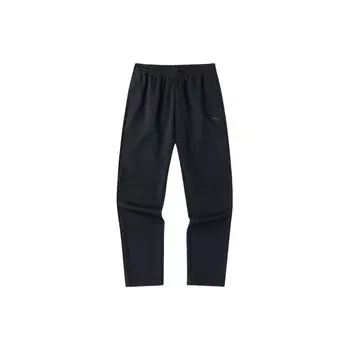 Anta Solid Color Knit Casual Straight-Leg Sports Pants Men bottoms Black 152317308-1