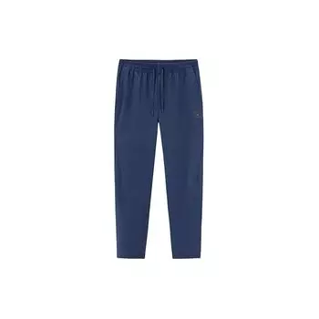 Anta Solid Color Lace-Up Straight Leg Knitted Sports Pants Men bottoms Dark-Navy 952417503-2 M