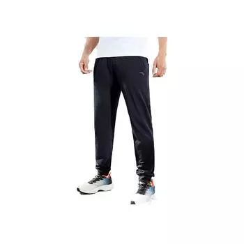 Anta Solid Color Logo Identification Cuffed Loose Knit Sports Pants Men pants 952327316-3 S