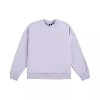 Anta Solid Color Logo Print Round Neck Long Sleeve Sweatshirt Women sweatshirt Purple 962147710-2 L