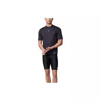 Anta Solid Color Long Sleeve Surfing Sports Swimsuit Men swimsuit Black 1824532411-3 M