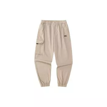 Anta Однотонные зауженные брюки-карго со средней посадкой, унисекс, Planet-Brown 172348501-1 M