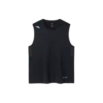 Anta Однотонный жилет-пуловер без рукавов с круглым вырезом для мужчин, черный 952427112-2 S