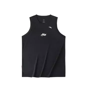 Anta Solid Color Round Neck Sleeveless Sports Vest Men tops Black 952421104-4 L