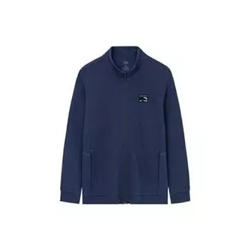 Anta Solid Color Zip Stand Collar Jacket Men jackets Midnight-Blue 152347741-1 3XL