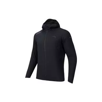 Anta Solid Color Zipper Hooded Thick Warm Sports Leisure Jacket Men Jackets Basic-Black 152345601-2 L