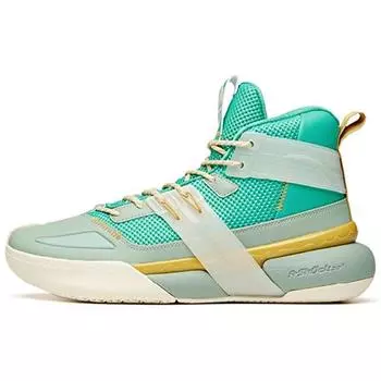 Anta Speed Battle 4 высокие баскетбольные кроссовки мужские зеленые желтые 112041605-5 44.5