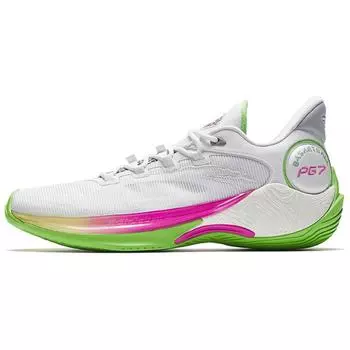 Anta Speed Battle 6 Comfortable Versatile Non-Slip Durable Mid-Top Basketball Shoes Men sneaker White Green Pink 112511601-4 40