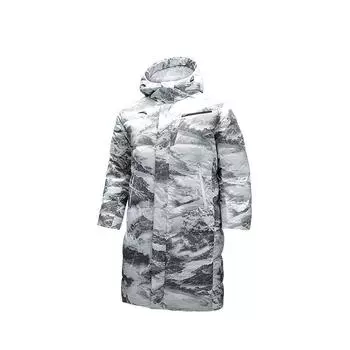Anta Speed Warmth Technology Water-Resistant Duck Down Long Hooded Down Jacket Men outerwear Pure-White Thousand-Miles-of-Snow 952447910-1 2XL